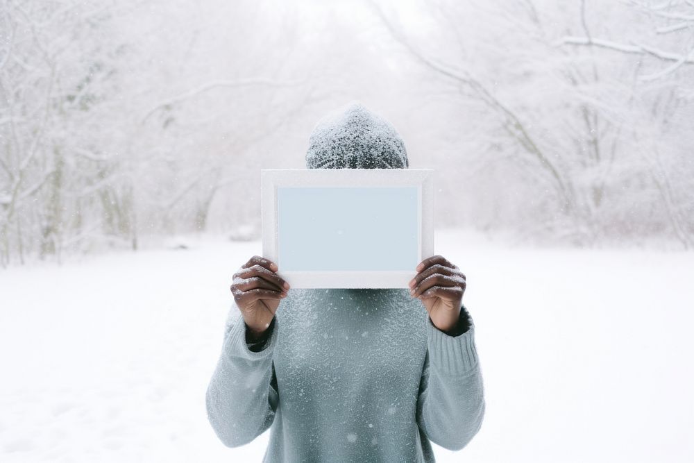Snow blizzard portrait outdoors. AI generated Image by rawpixel.