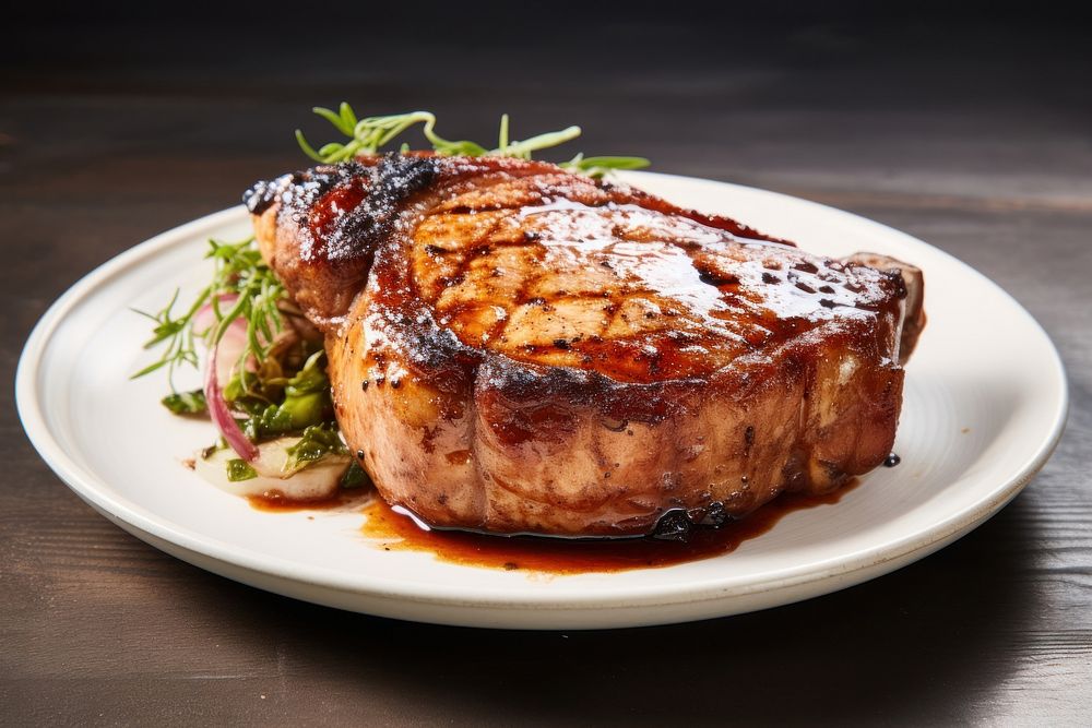 Pork steak plate meat. AI generated Image by rawpixel.