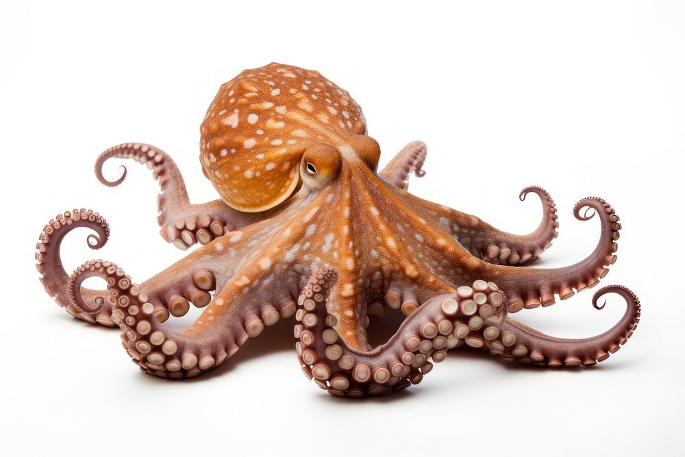 Octopus wildlife animal white background. AI generated Image by rawpixel.