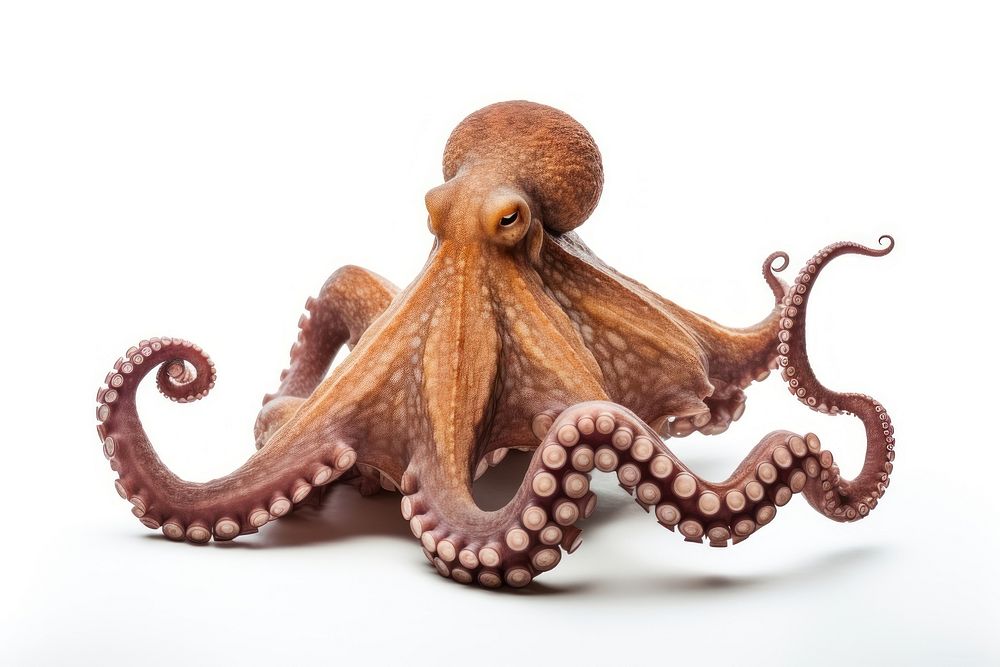 Octopus animal white background invertebrate. AI generated Image by rawpixel.