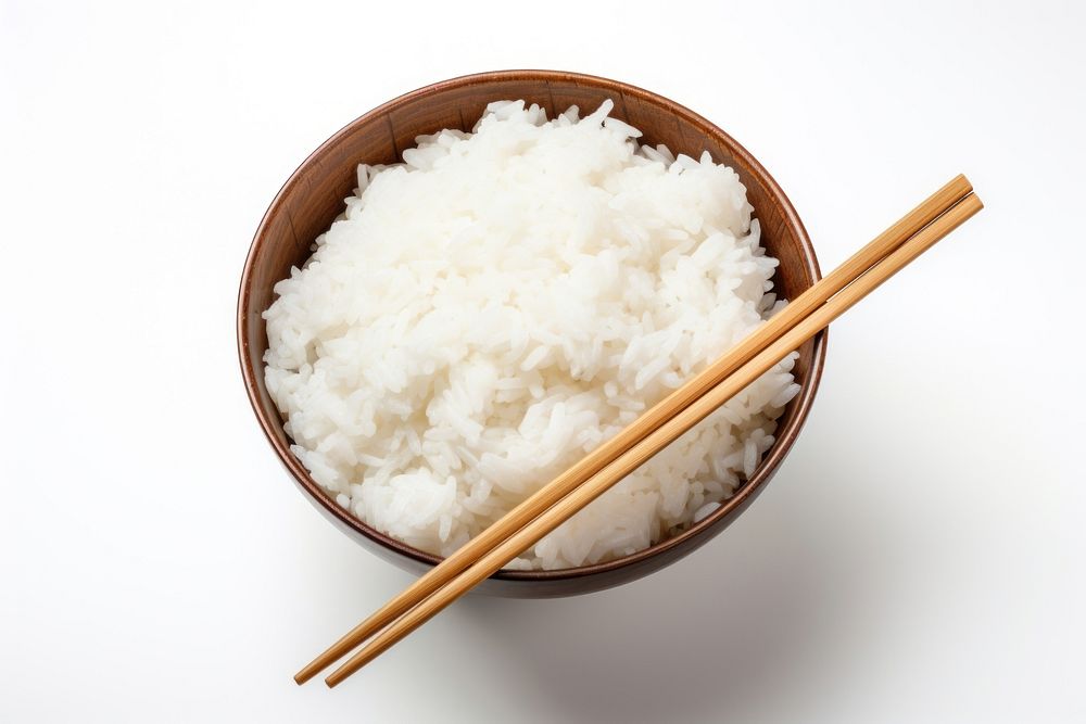 Chopsticks rice white food. AI generated Image by rawpixel.