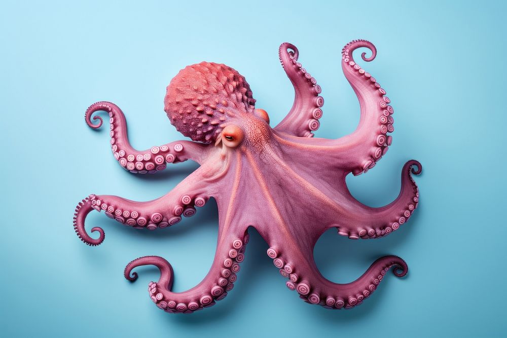 Octopus animal pink invertebrate. AI generated Image by rawpixel.