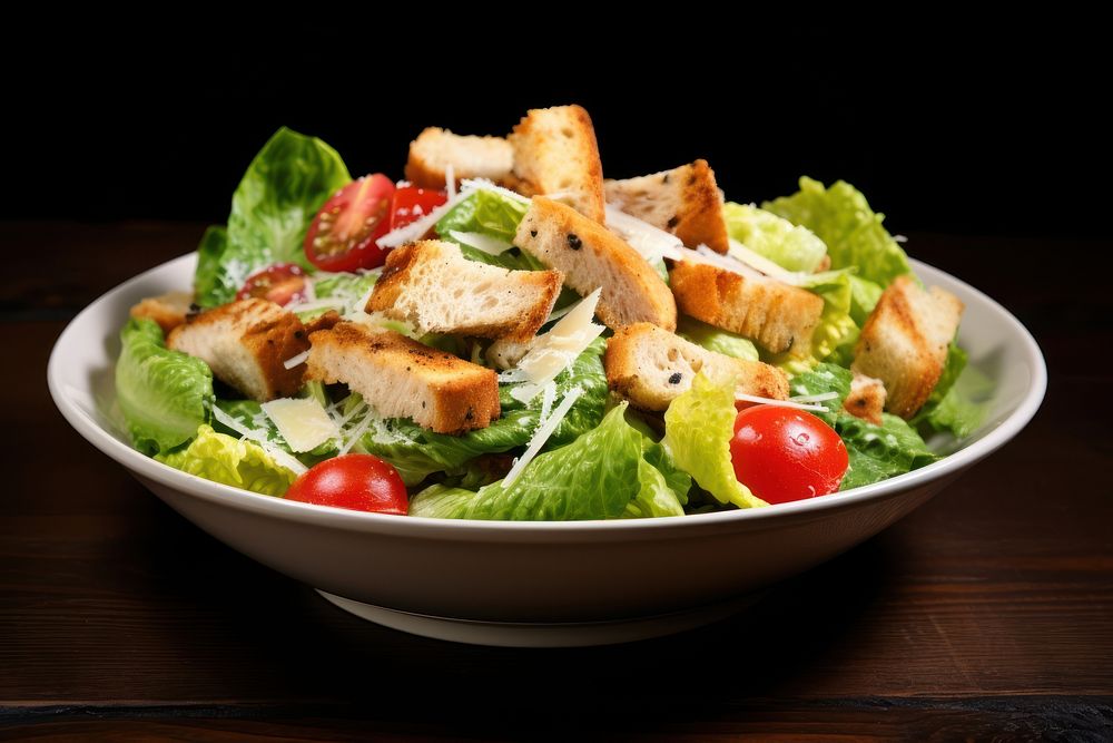 Salad food meal caesar salad. AI generated Image by rawpixel.