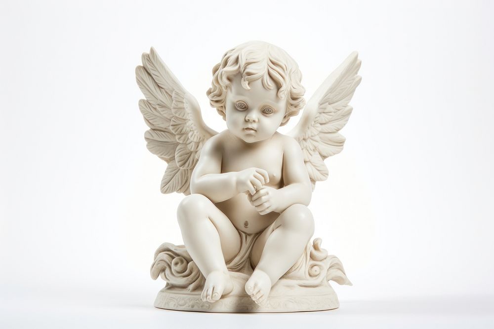 Statue angel white toy. AI generated Image by rawpixel.