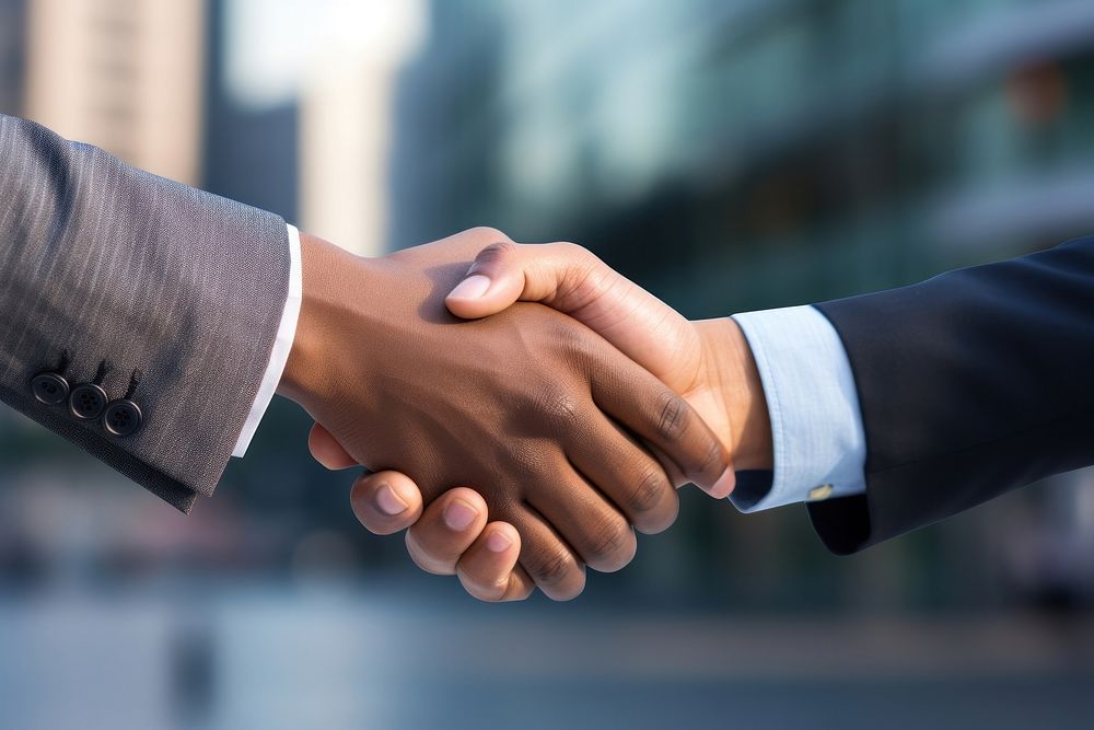 Hand handshake two people agreement. AI generated Image by rawpixel.
