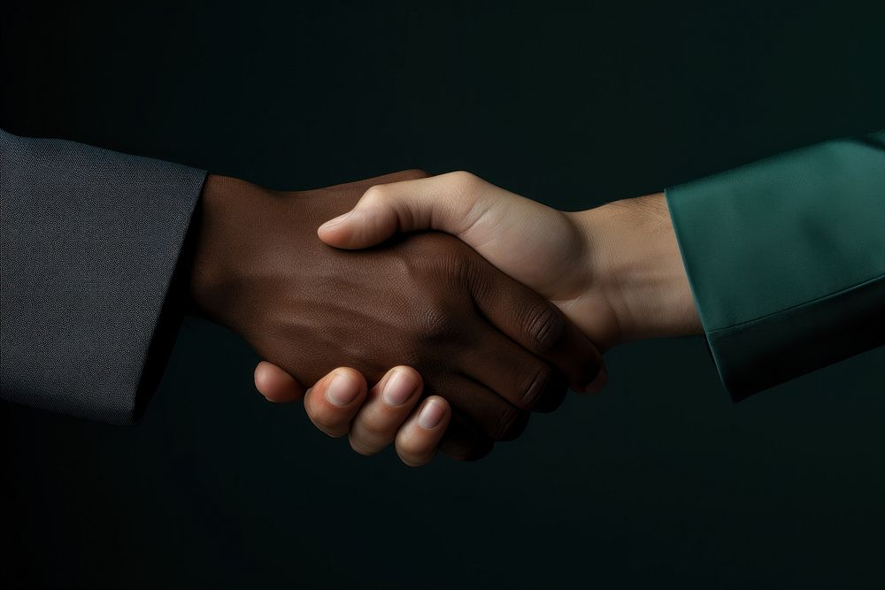 Hand handshake two people agreement. 