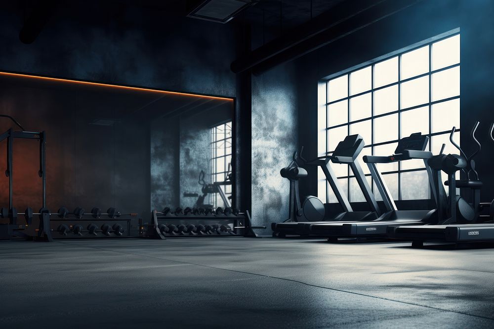 Gym architecture treadmill fitness. AI generated Image by rawpixel.