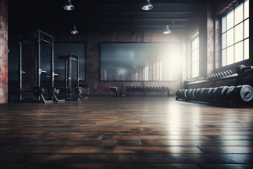 Gym architecture building flooring. AI generated Image by rawpixel.