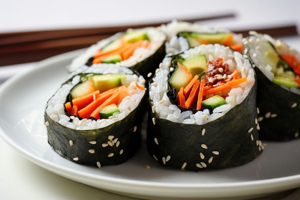 Gimbap sushi plate food. AI generated Image by rawpixel.