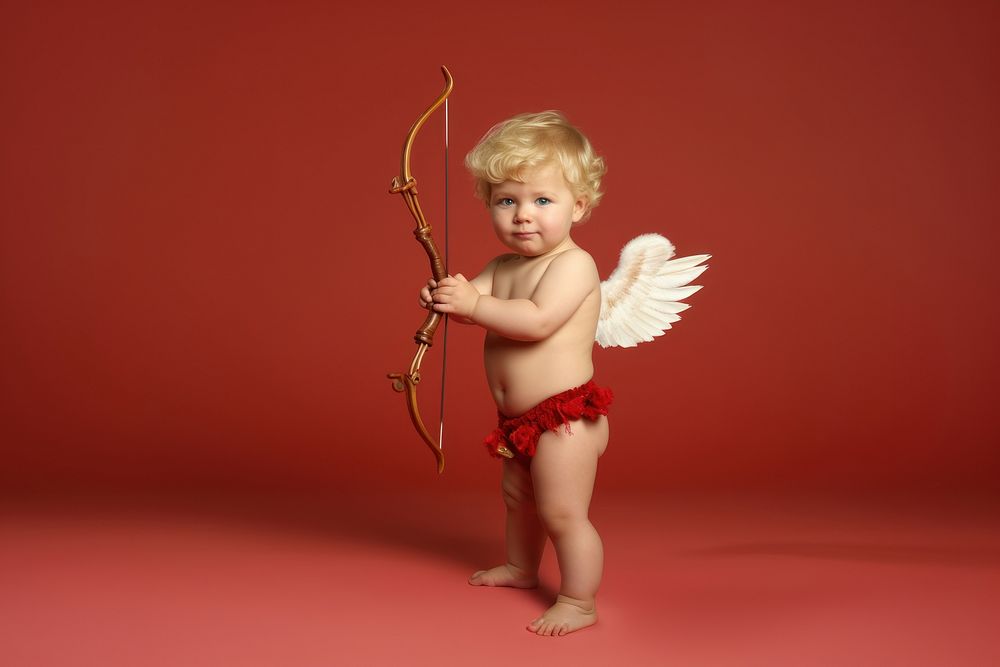 Holding cupid baby bow. AI generated Image by rawpixel.