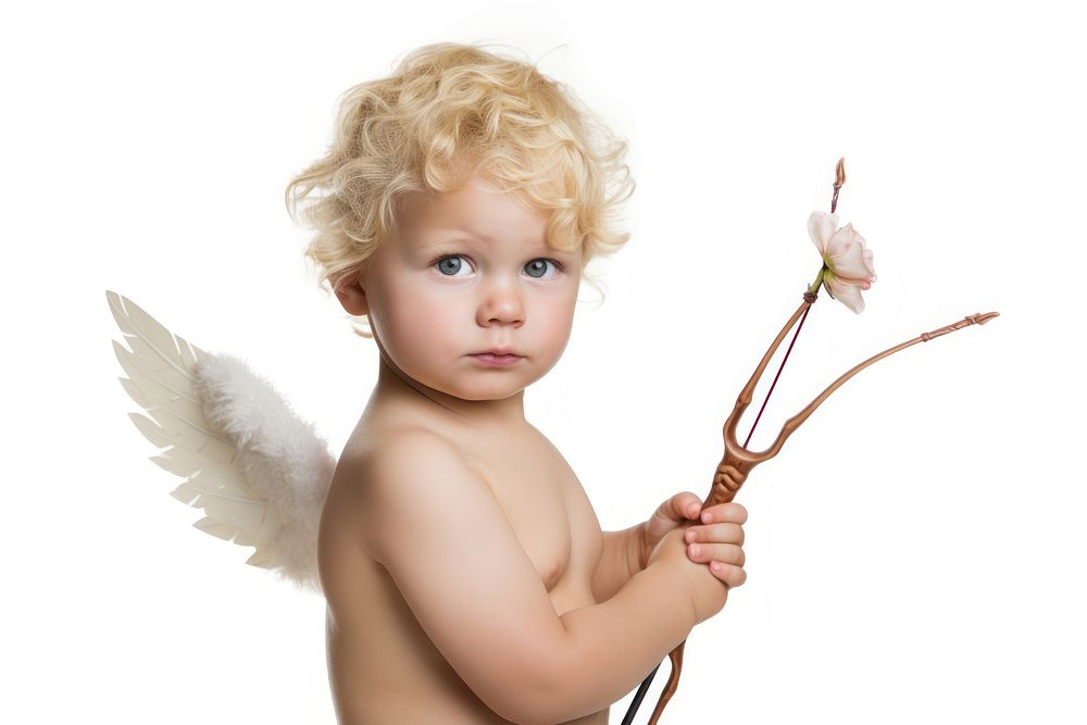 Portrait photo cupid baby. 