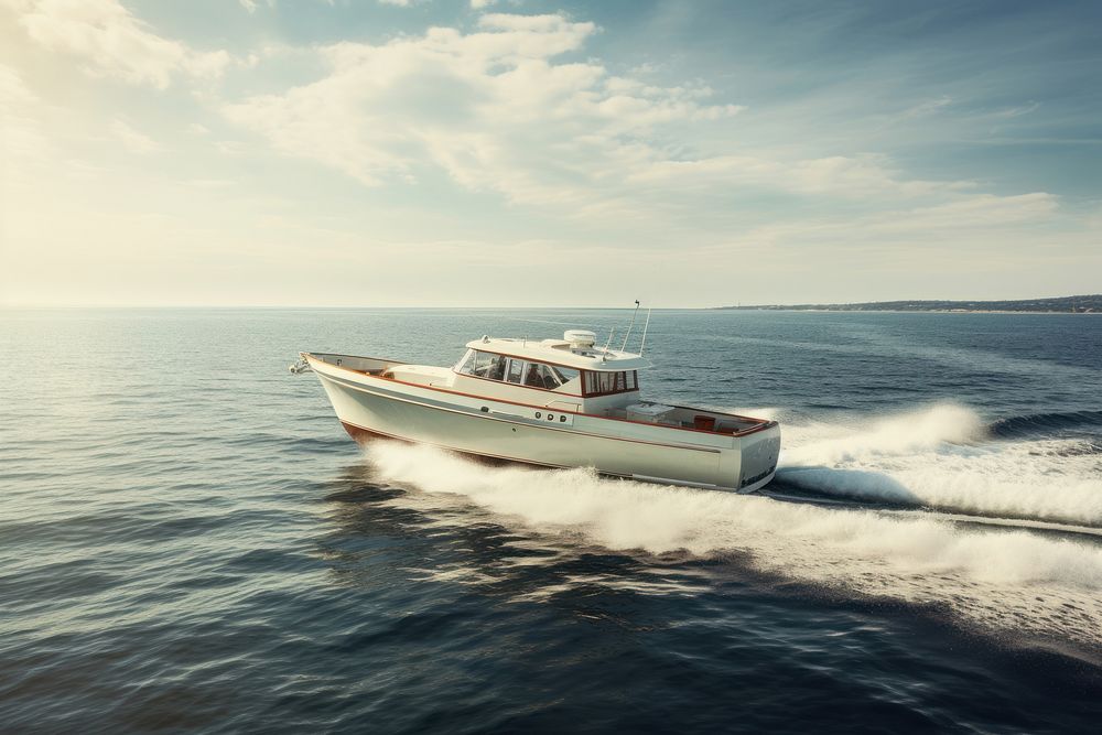 Yacht outdoors vehicle boat. AI generated Image by rawpixel.