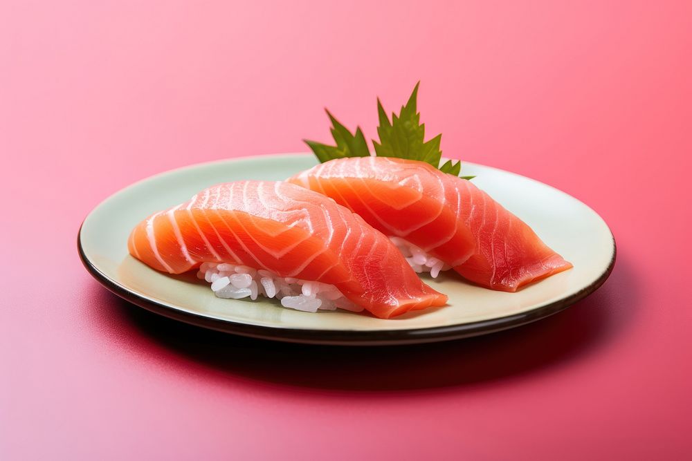 Seafood salmon plate freshness. AI generated Image by rawpixel.
