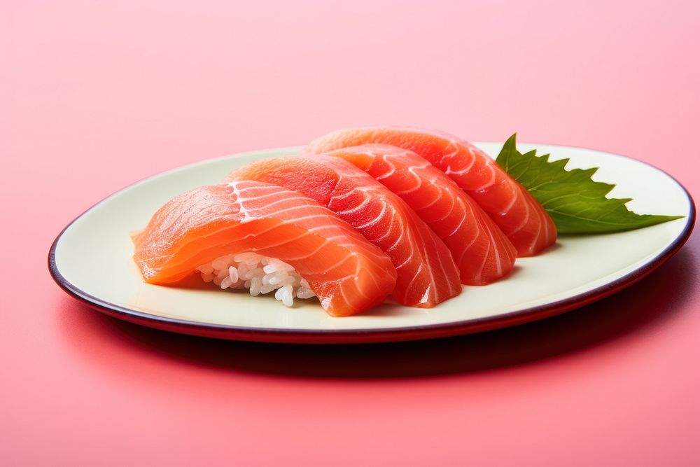 Seafood salmon sushi plate. AI generated Image by rawpixel.