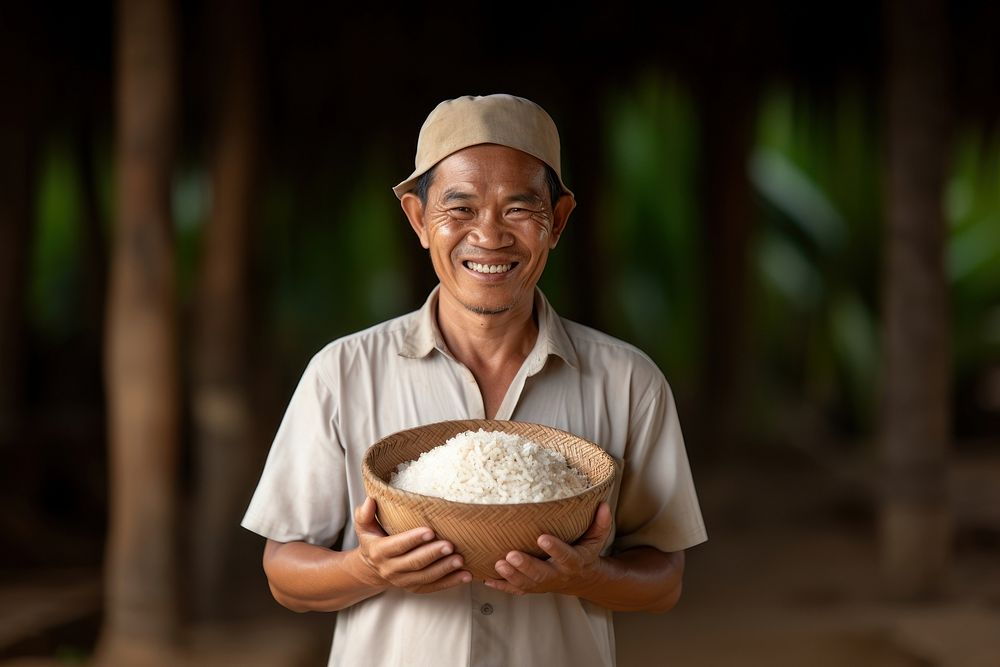Rice portrait farmer smile. AI generated Image by rawpixel.