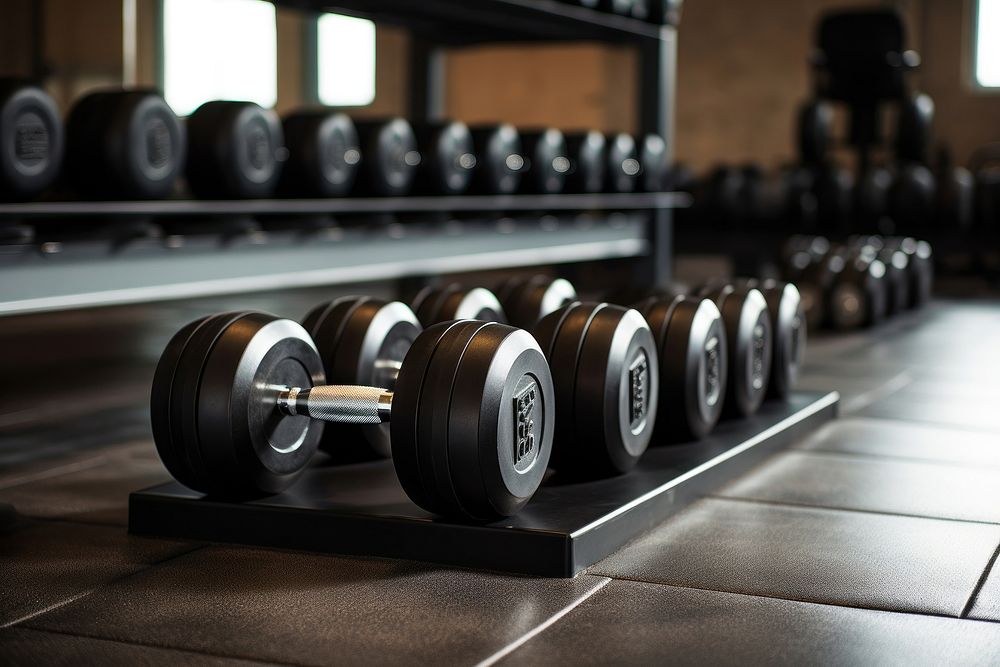 Gym dumbbell sports determination. AI generated Image by rawpixel.