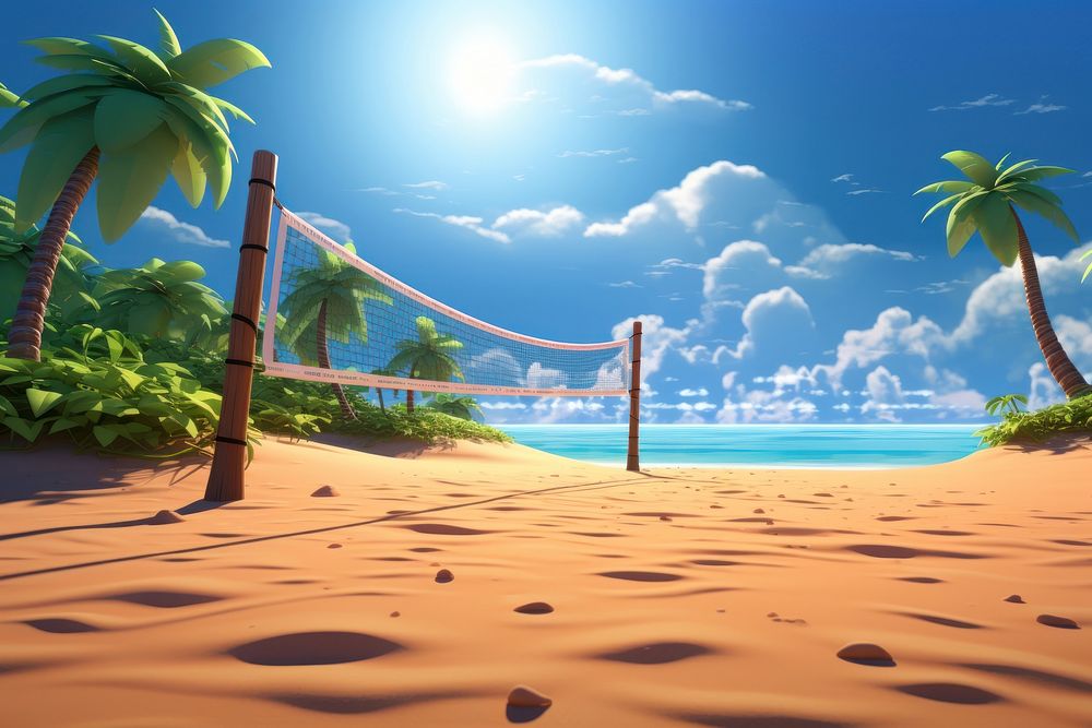 Beach landscape outdoors cartoon. 