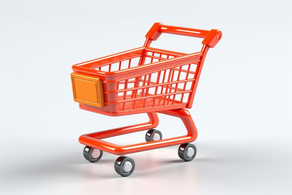 Shopping cart toy white background. AI generated Image by rawpixel.