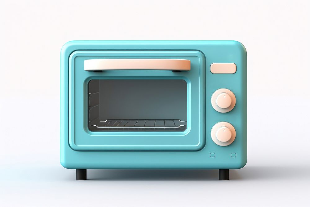 Oven white background technology multimedia. 