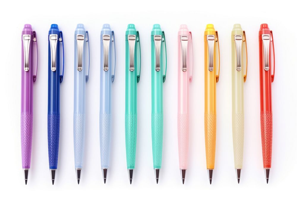 Pen white background arrangement variation. AI generated Image by rawpixel.