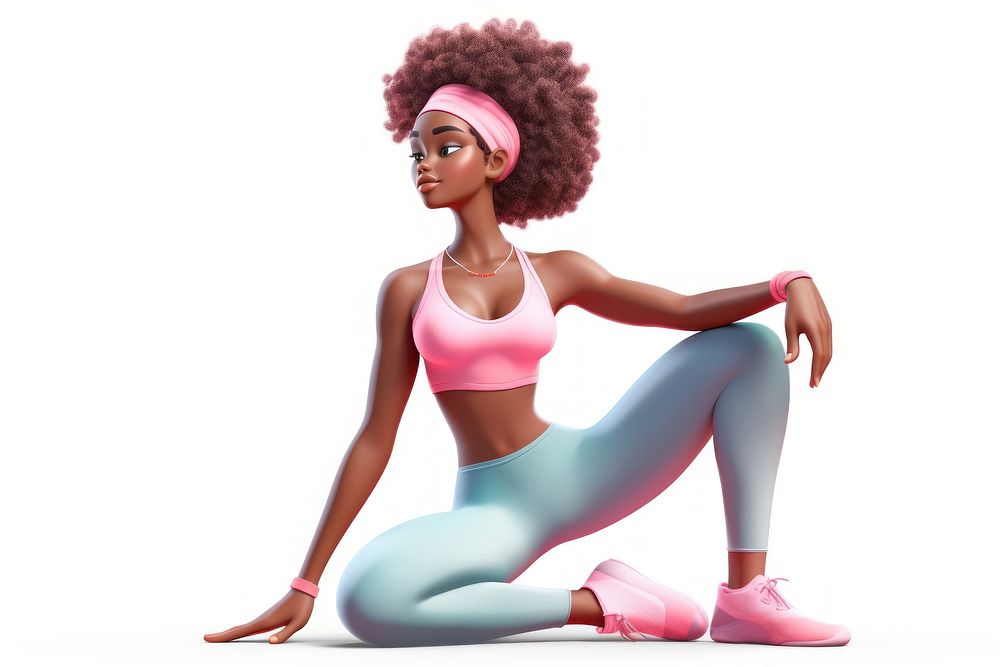 Cartoon adult woman yoga. AI generated Image by rawpixel.