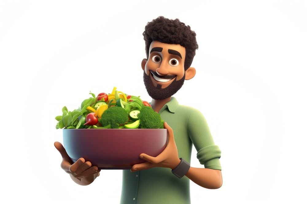Vegetable smiling holding cartoon. AI generated Image by rawpixel.