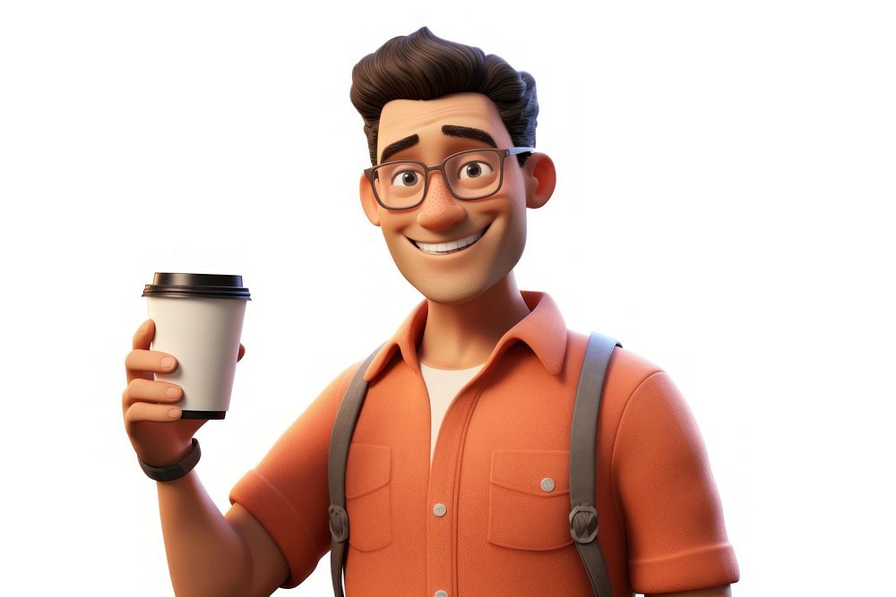 Cartoon smiling coffee adult. AI generated Image by rawpixel.