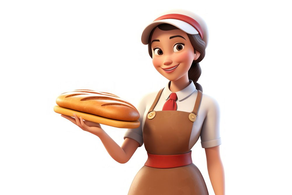 Smiling cartoon baker food. AI generated Image by rawpixel.