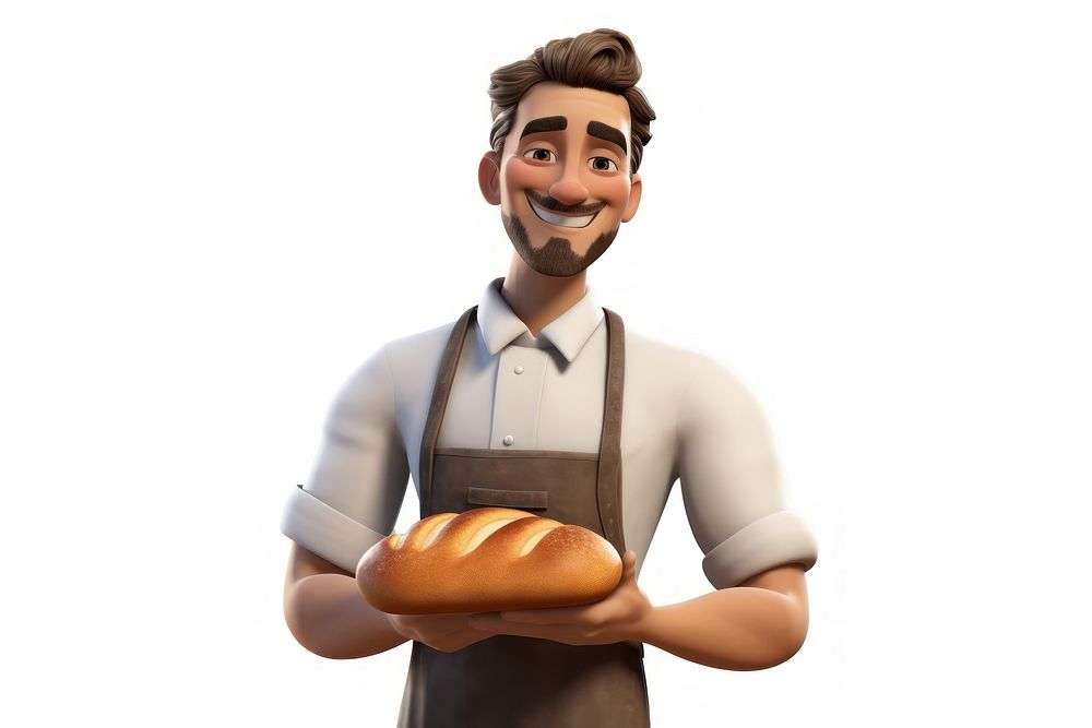 Smiling cartoon bread adult. AI generated Image by rawpixel.