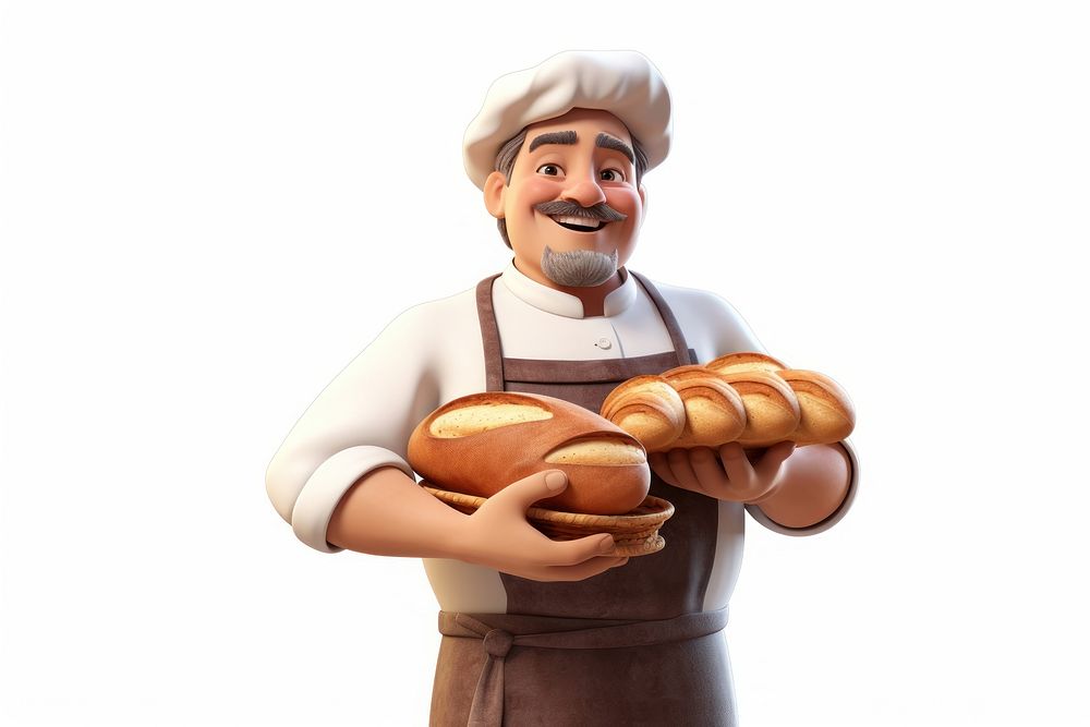 Cartoon bread baker food. AI generated Image by rawpixel.