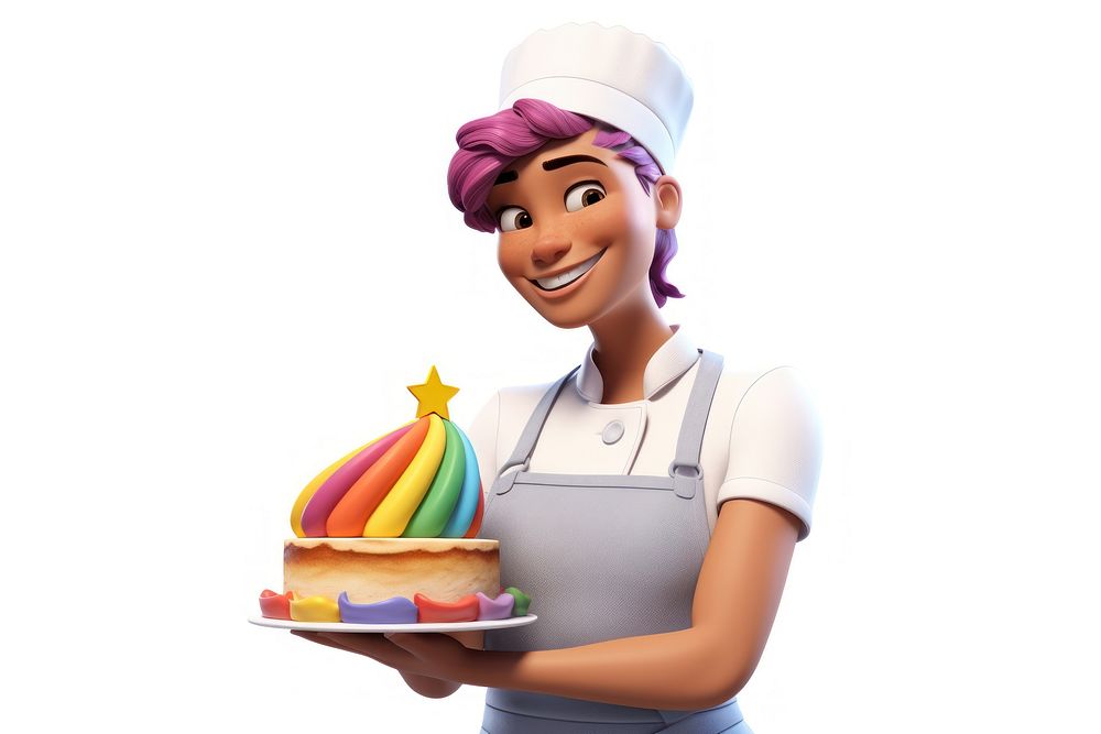 Cartoon dessert smiling female. AI generated Image by rawpixel.