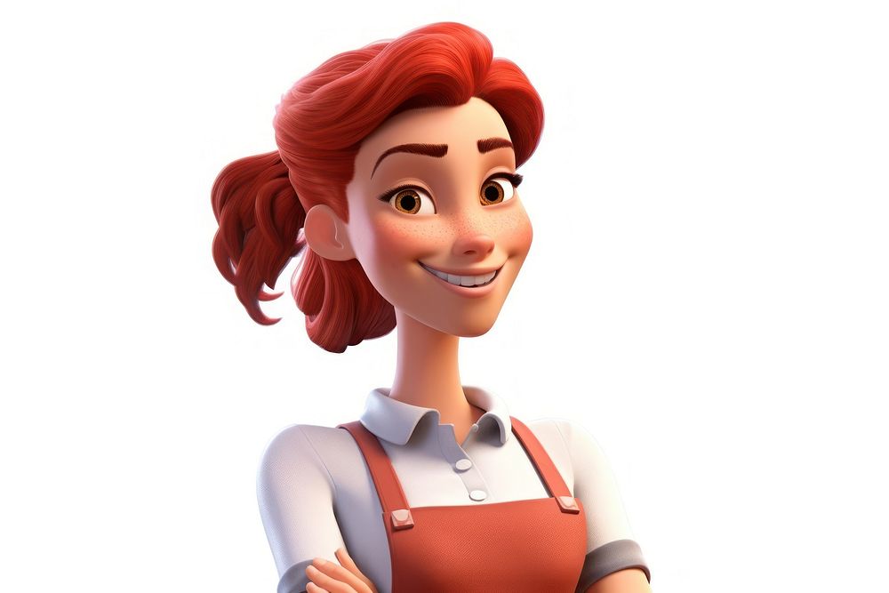 Cartoon smiling female adult. AI generated Image by rawpixel.