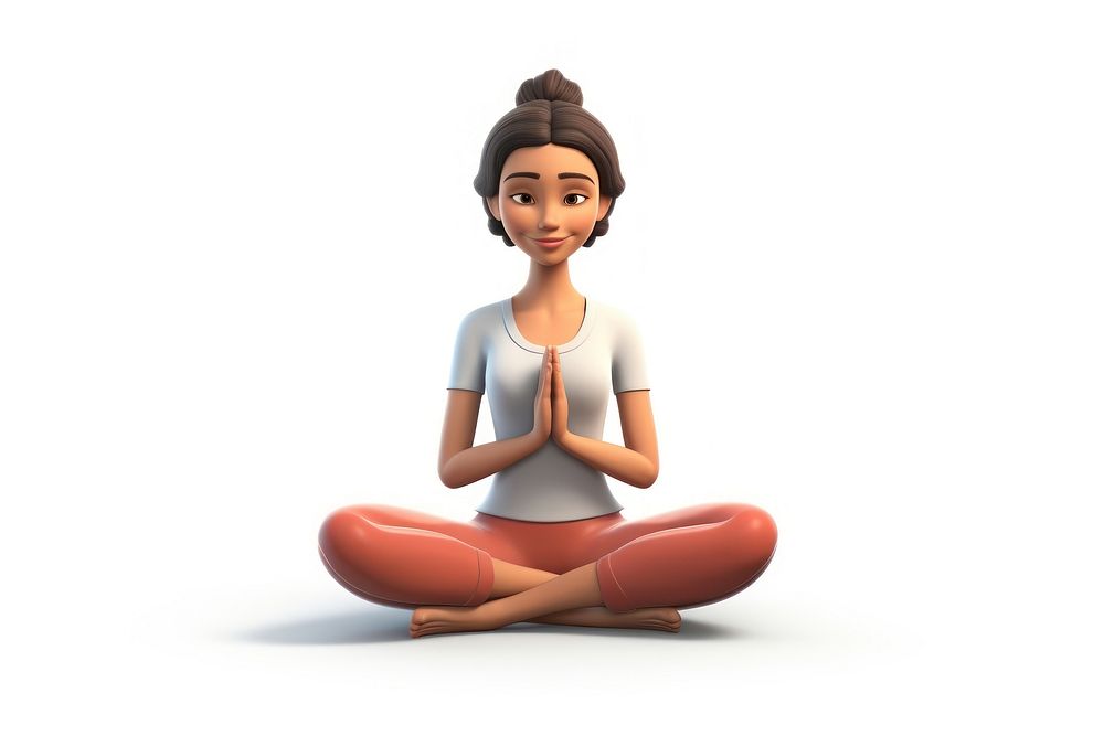 Yoga sitting cartoon adult. AI generated Image by rawpixel.