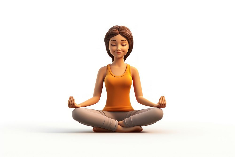 Yoga cartoon sports adult. AI generated Image by rawpixel.