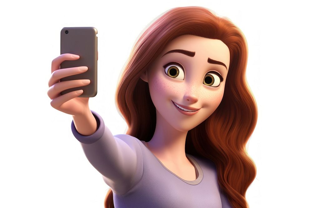 Cartoon smiling selfie adult. AI generated Image by rawpixel.