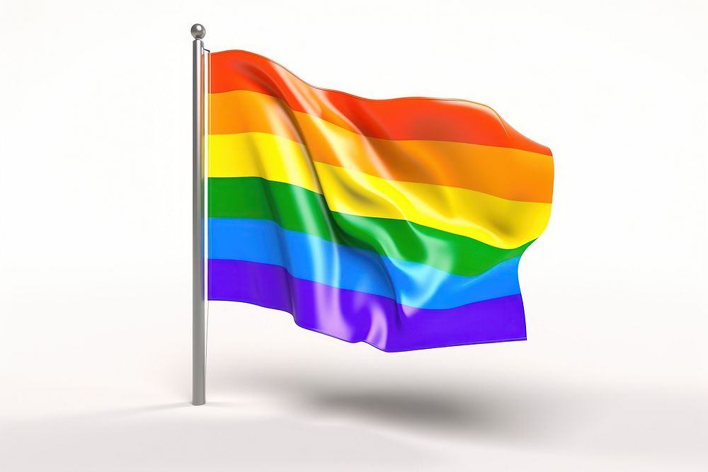 Flag rainbow pride white background. AI generated Image by rawpixel.