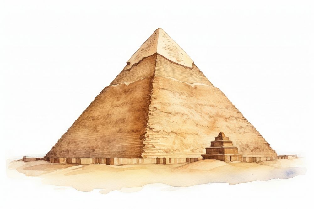 Pyramid architecture building white background. AI generated Image by rawpixel.
