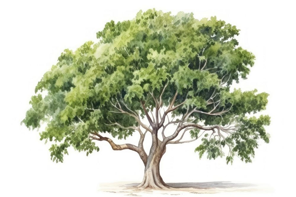 Tree sketch plant white background. AI generated Image by rawpixel.