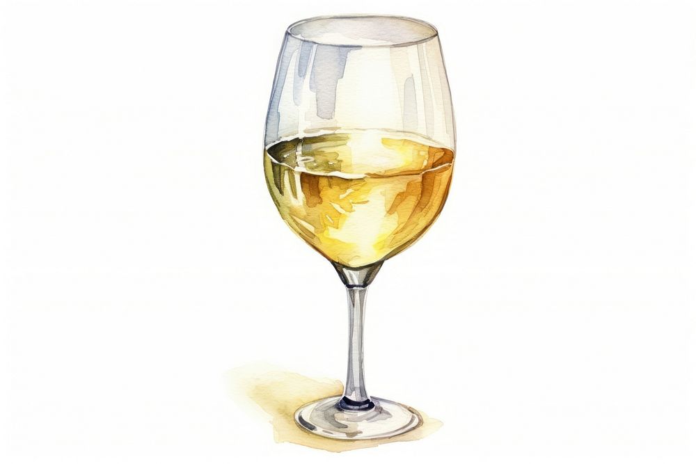 White wine glass drink white background. AI generated Image by rawpixel.