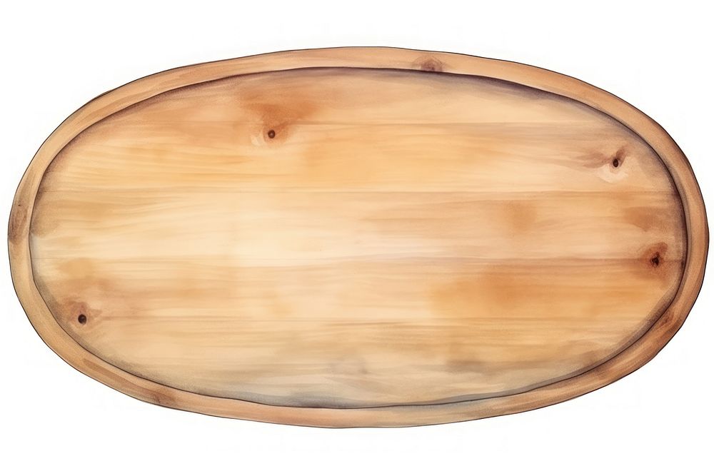 Wood table oval white background. AI generated Image by rawpixel.