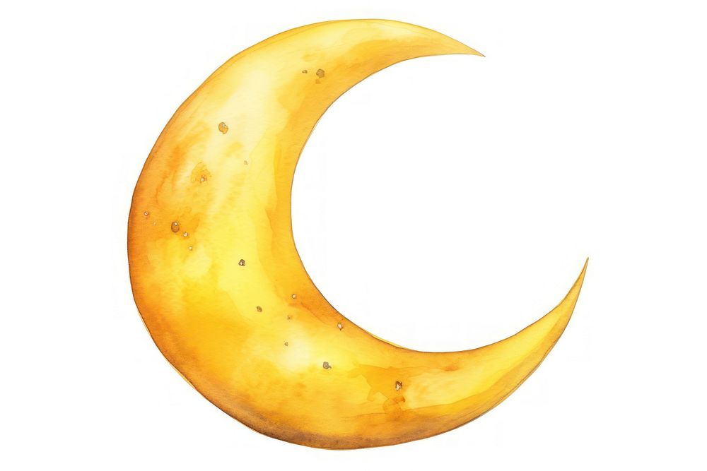 Moon astronomy crescent yellow. AI generated Image by rawpixel.