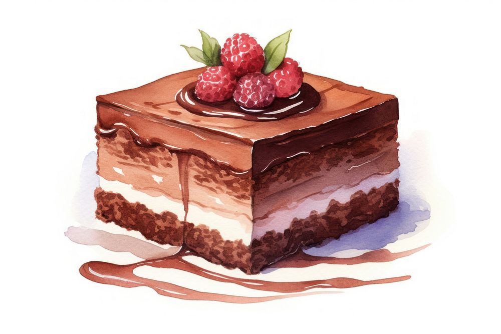 Cake raspberry dessert cream. AI generated Image by rawpixel.