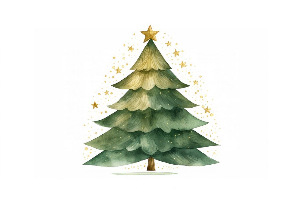 Christmas tree plant white background. AI generated Image by rawpixel.
