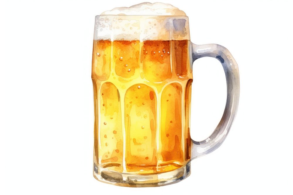 Beer drink glass white background. AI generated Image by rawpixel.