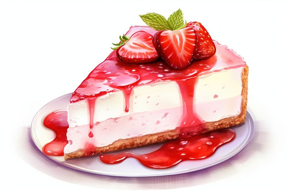 Strawberry cake cheesecake dessert. AI generated Image by rawpixel.