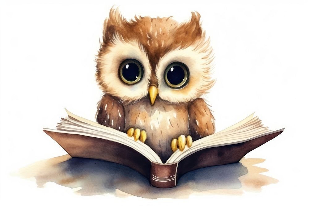 Bird book owl intelligence. AI generated Image by rawpixel.
