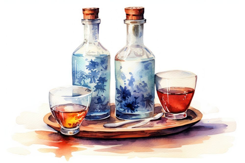 Glass bottle drink sake. AI generated Image by rawpixel.