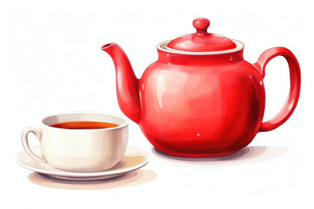 Teapot cup mug white background. AI generated Image by rawpixel.
