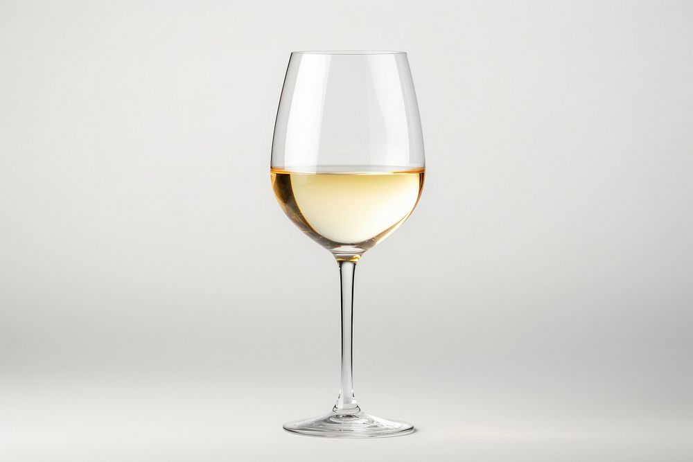 White wine glass drink white background refreshment. 