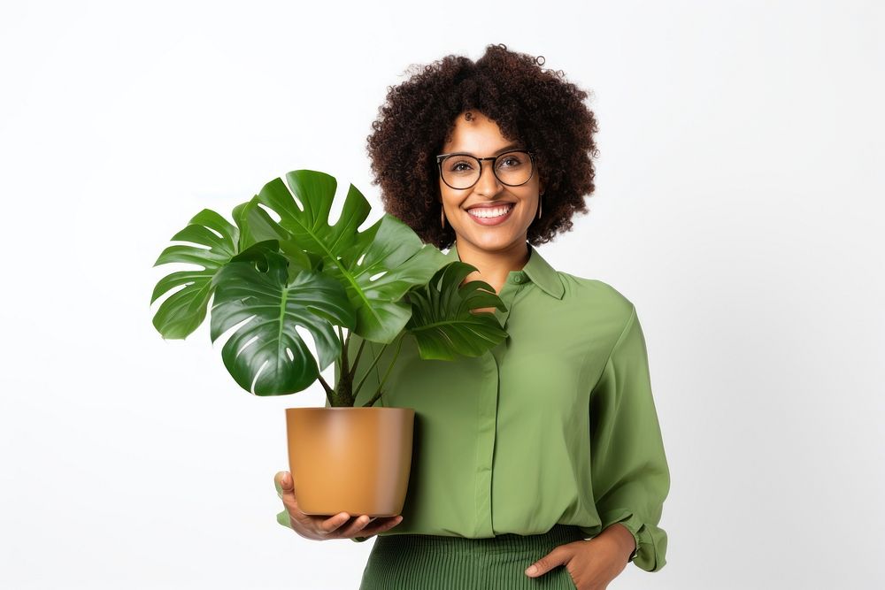 Glasses plant portrait holding. AI generated Image by rawpixel.